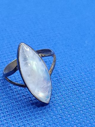 Anillo Antiguo Plata de Ley Piedra Lunar  Marquesa