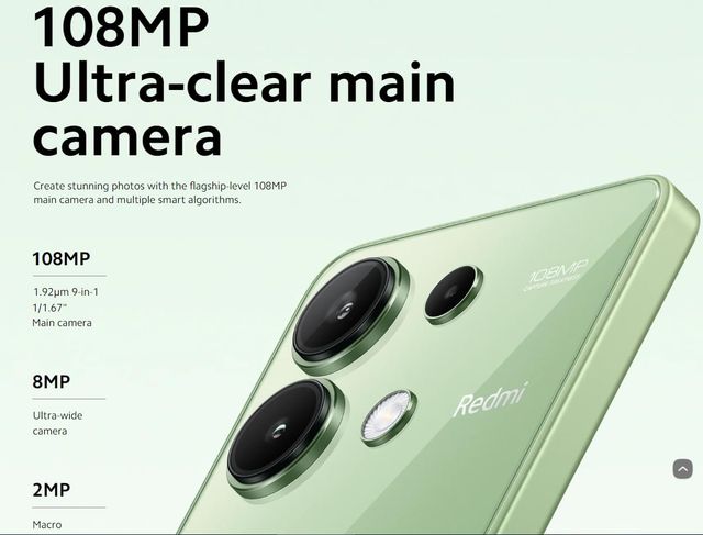 Smartphone Xiaomi Redmi Note 13 4G, 8 GB+256GB , (verde menta), smartphone, REACONDICIONADO marcas minimas