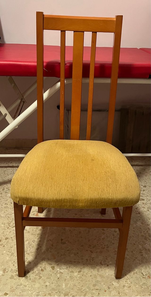 Pack 3 Sillas Madera Tapizadas Amarillo