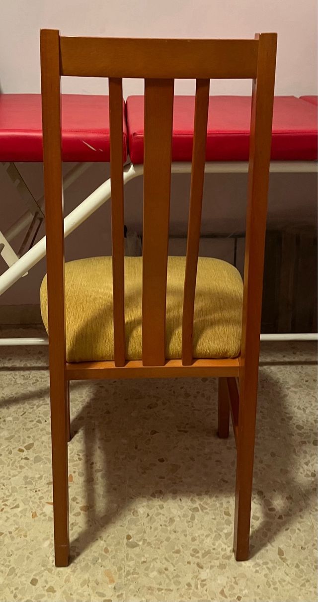 Pack 3 Sillas Madera Tapizadas Amarillo