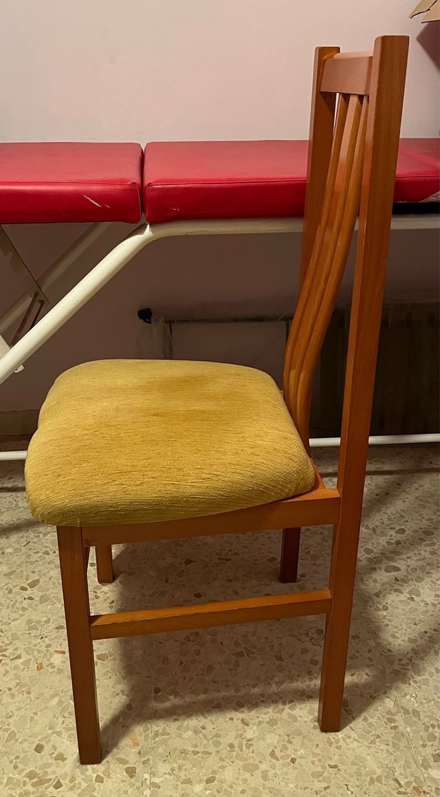 Pack 3 Sillas Madera Tapizadas Amarillo