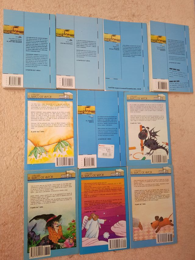 LOTE (V) DE 10 LIBROS EL BARCO DE VAPOR (azules)
