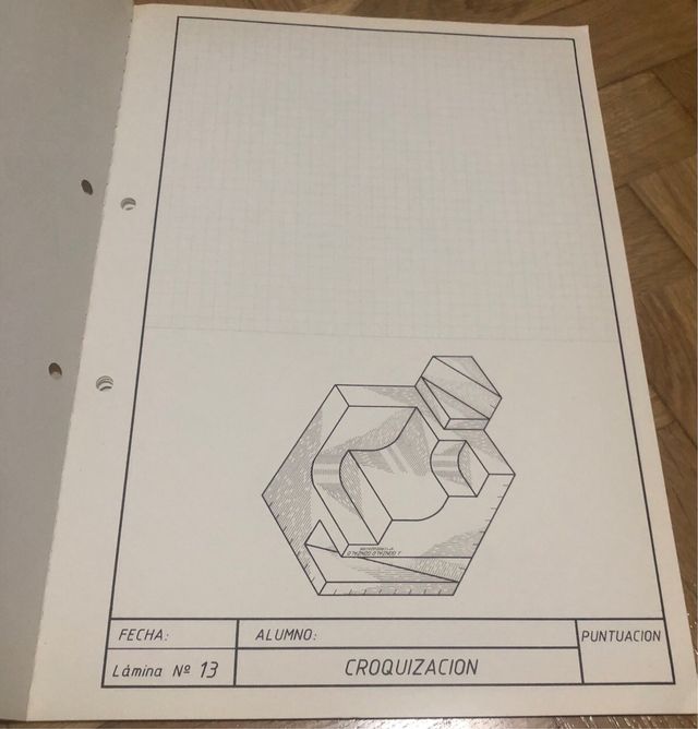 Prácticas de dibujo técnico num 1 Croquizacion