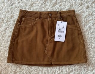 Falda marrón de pana Talla S