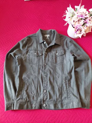 Giacca denim Terranova verde militare uomo XL