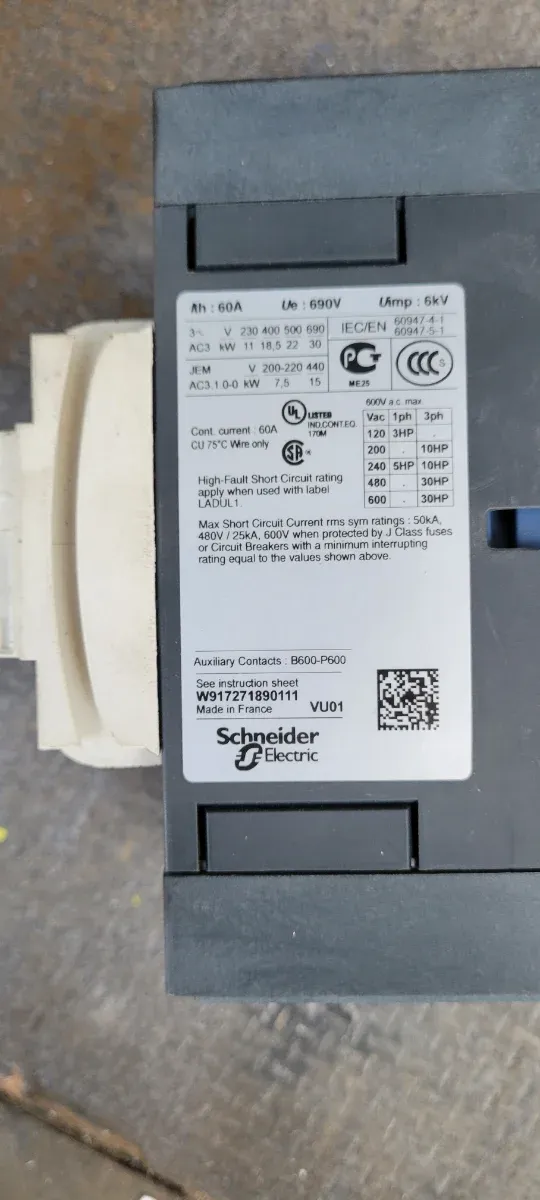 Telemecanique Contactor 60A