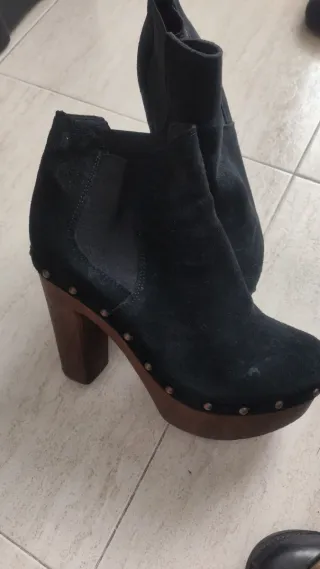 Botines Alpe Mujer Tacón Madera Tachuelas