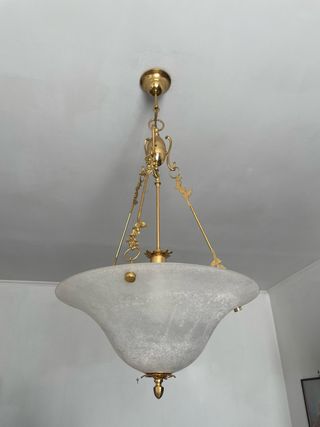 Lampadario oro e vetro