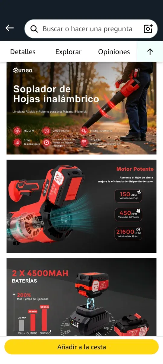 Soffiatore per foglie senza fili CUTIGO NUOVO