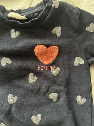 Felpa OVS bimba blu cuori glitter