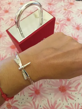 Pulsera UNO de 50 Libélula Plata y Topacios