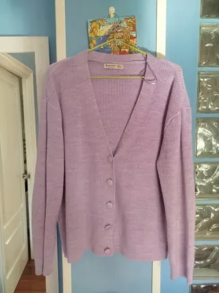 Cárdigan Stradivarius Morado Talla L