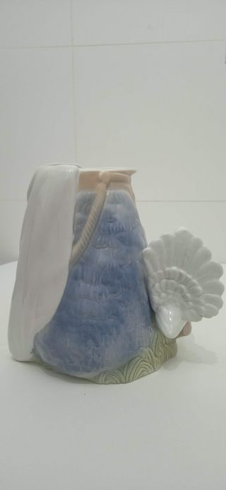 Jarrón porcelana palomas decorado a mano