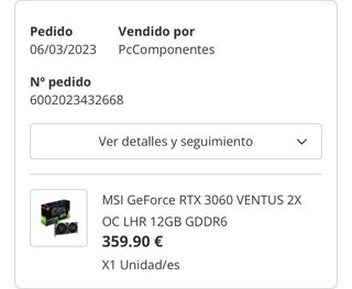 MSI GeForce RTX 3060 12GB Tarjeta Gráfica
