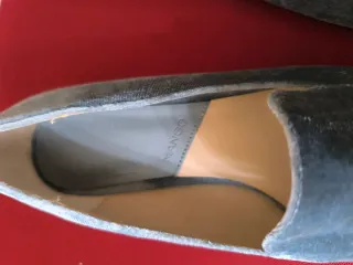 Mocasines Mango azul grisáceo de terciopelo