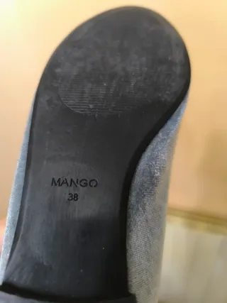 Mocasines Mango azul grisáceo de terciopelo