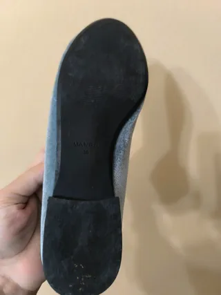 Mocasines Mango azul grisáceo de terciopelo