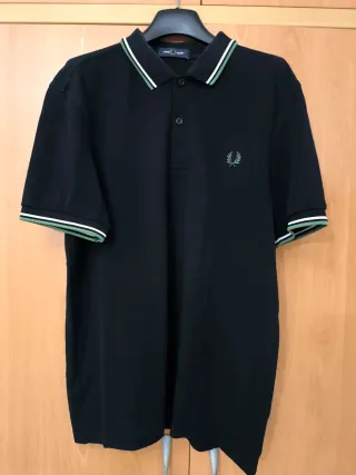 Polo Fred Perry Original Negro con Verde