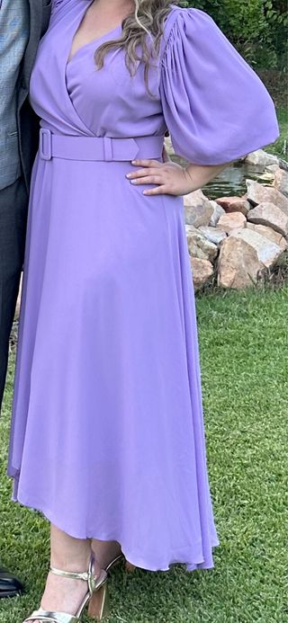 Vestido midi lila fiesta