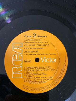 Vinilo John Denver - Back Home Again