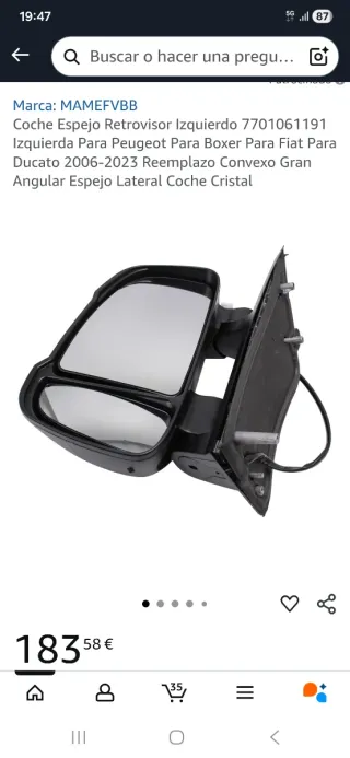 Espejo retrovisor izquierdo 7701061191