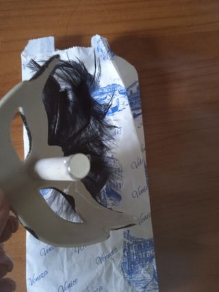 Maschera Veneziana con Piume Nere