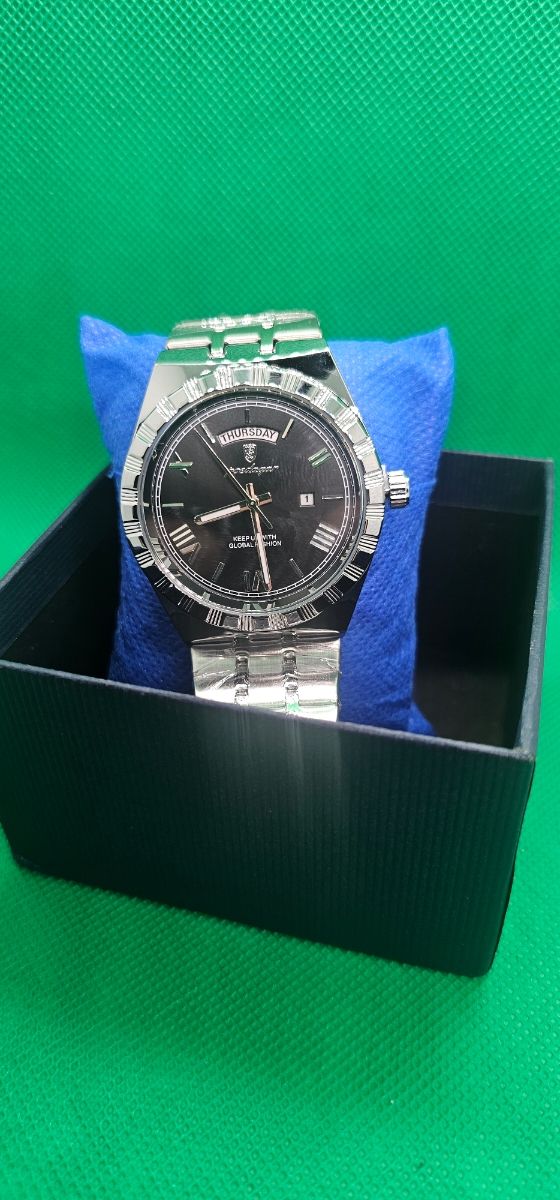 Orologio Poedagar Royal Quarzo Nero Argento