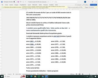 17 rotolini lire 5 lire FDC anni dal 1967 al 1983