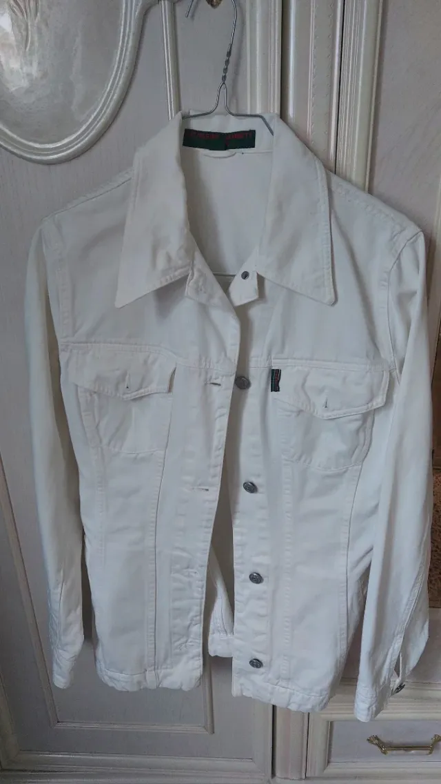 Giacca di jeans bianca
