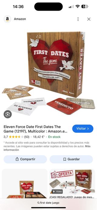 Juego de mesa First Dates