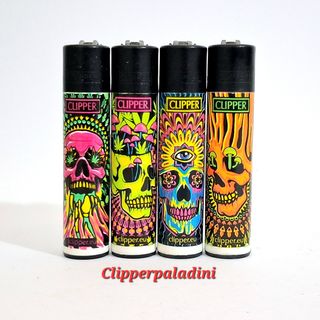 Accendini Clipper Skulls Psichedelico