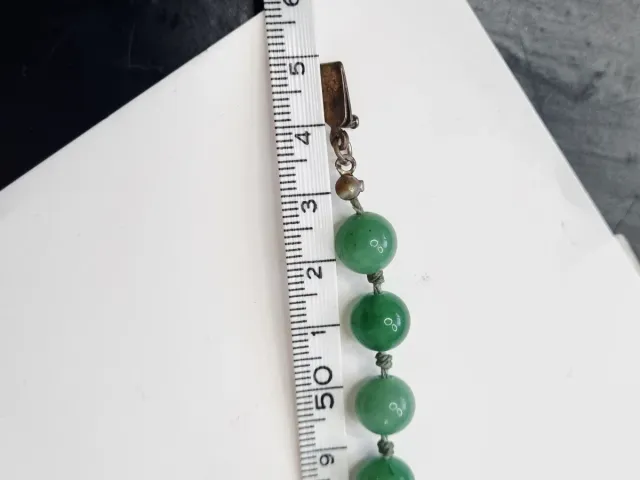 Collana Giada Annodata Mano Argento Vintage