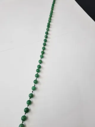 Collana Giada Annodata Mano Argento Vintage