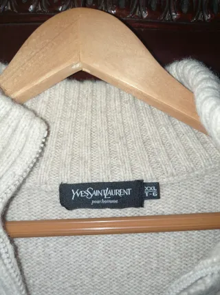 Suéter lana Yves Saint Laurent beige hombre