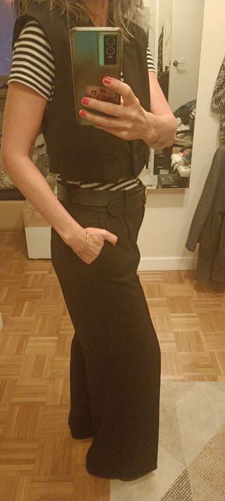 Traje chaleco corto hombreras