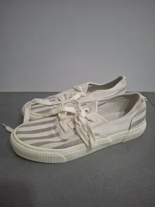 Deportivas loneta beige talla 37