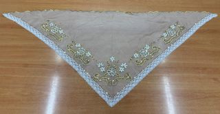 Pico Fallera Seda Bordado Oro Puntilla