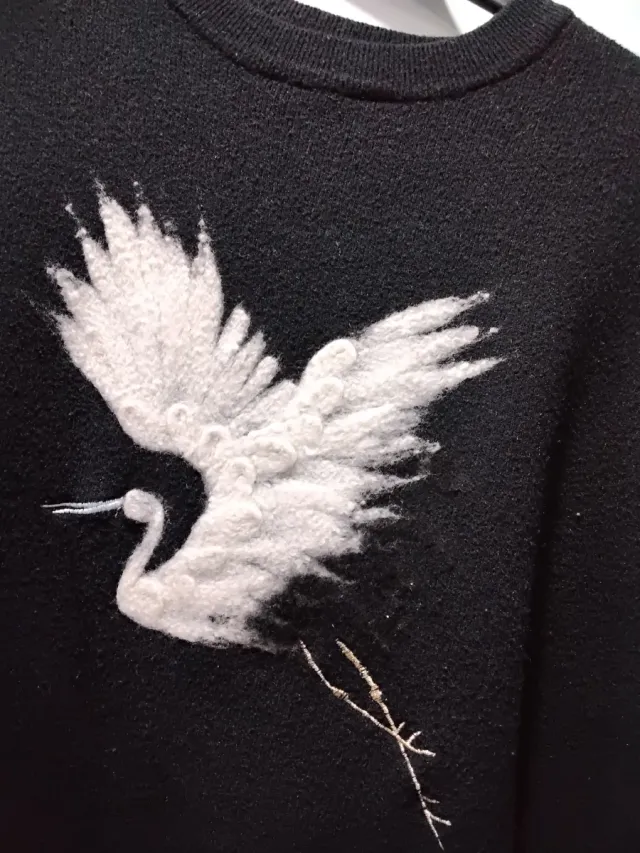 Jersey LaMira Negro con Grulla Blanca