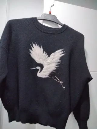 Jersey LaMira Negro con Grulla Blanca