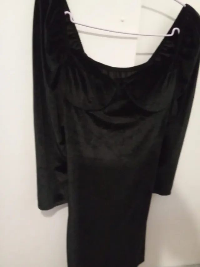 Vestido Terciopelo Negro Fiesta Talla 40-42