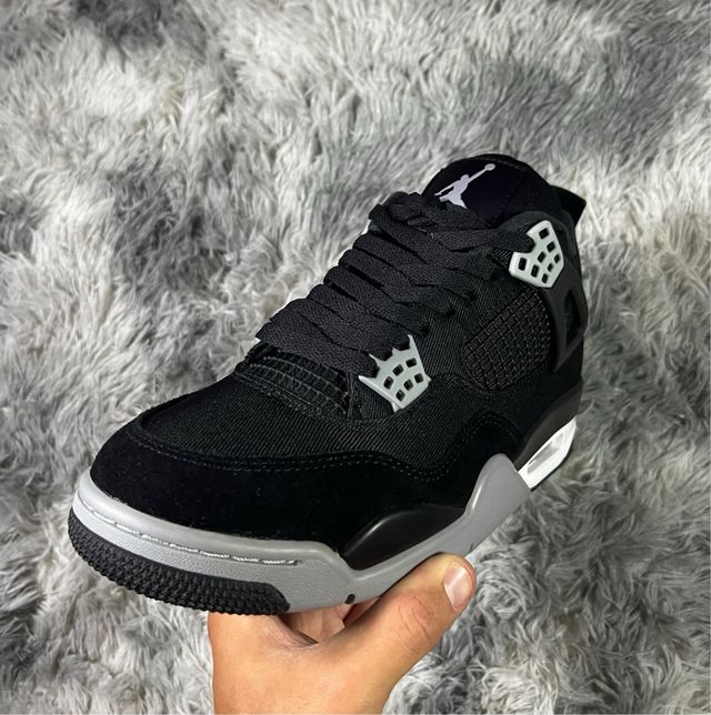 Jordan 4 Black Canvas Grigio