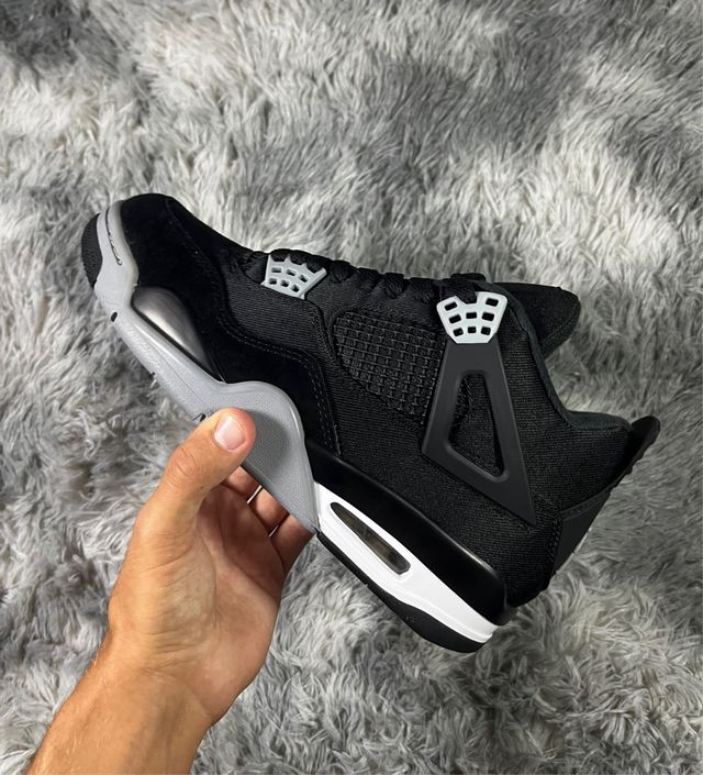Jordan 4 Black Canvas Grigio