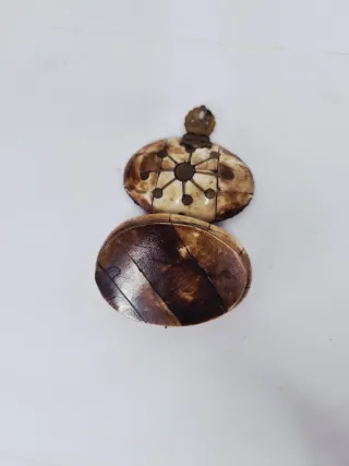 Portagioie Ovale Osso Cammello e Ottone Vintage