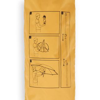 Sombrilla playa plegable compacta amarillo ocre 160cm UPF