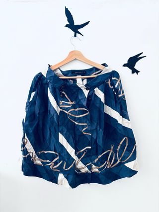 Falda Zara Seda Estampada Talla S