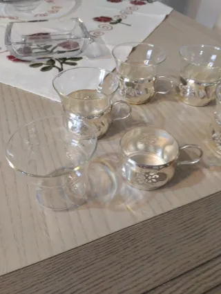 Servizio Tè Vetro e Silver Plated Vintage