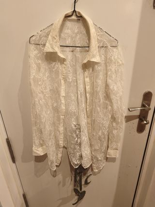 Camisa encaje crudo