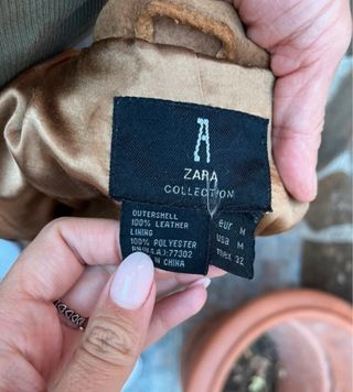 Abrigo gabardina Zara piel porcina M