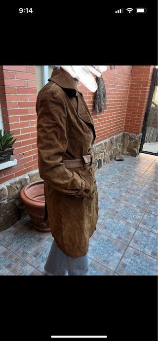 Abrigo gabardina Zara piel porcina M