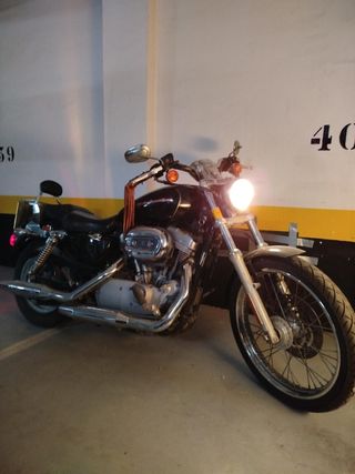 Harley Davidson Moto Negra Sportster Custom 